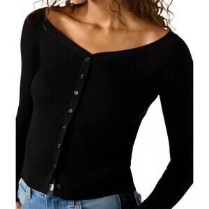 NEW Z SUPPLY jovy sweater top in black